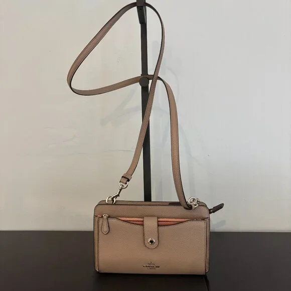 Coach Colorblock Taupe Grey (Stone) Melon Multi Pop Up Messenger Crossbody - Picture 5 of 16